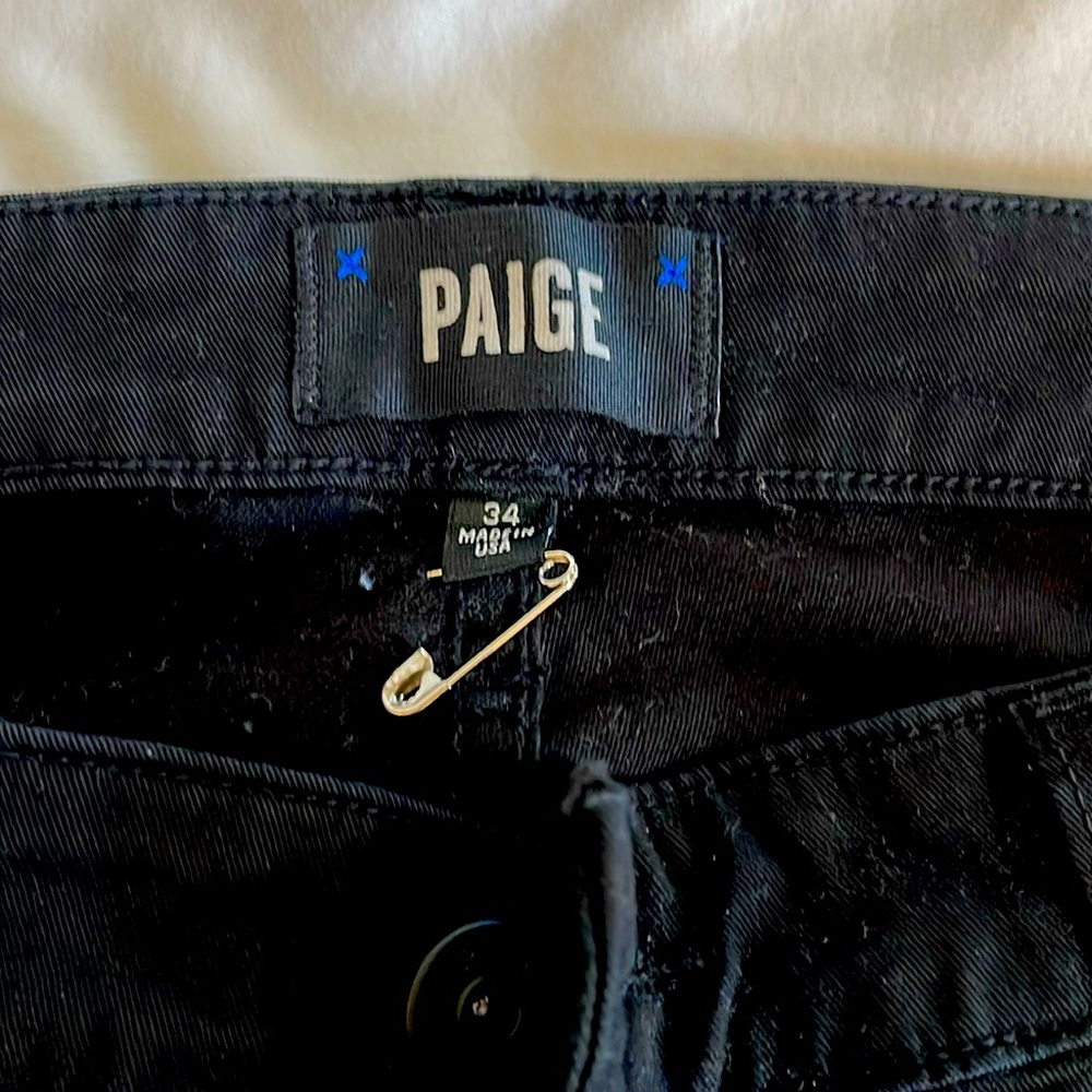 Paige Black straight leg jeans 34x31